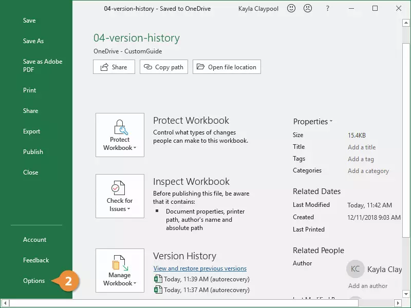 How to Open Previous Versions of an Excel File