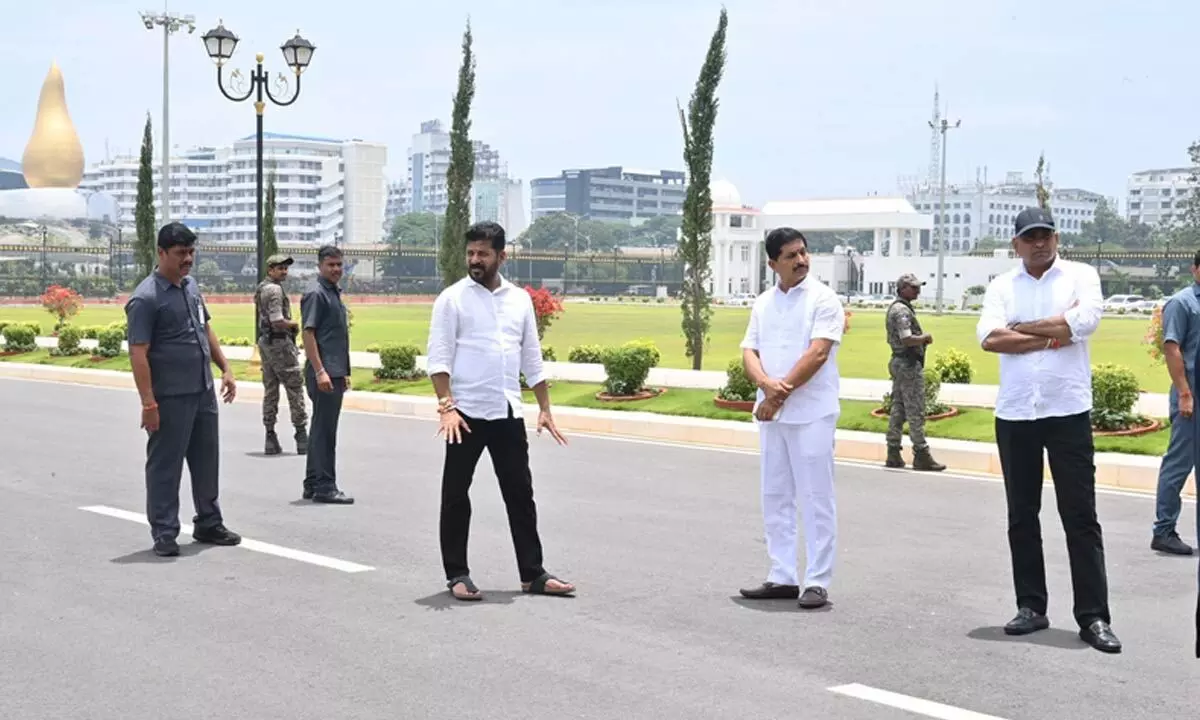 CM Revanth Reddy scouts around Sectt premises to zero in on spot for TG Talli statue