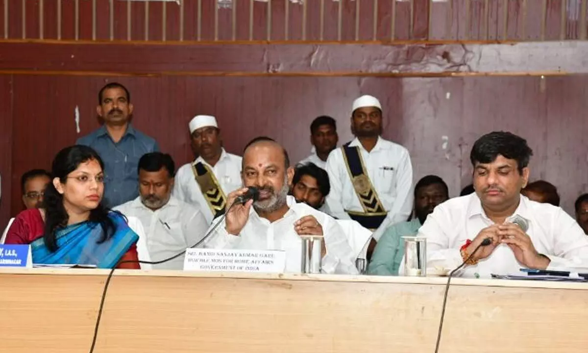 Union Minister Bandi Sanjay Kumar held a meeting with district officials in Karimnagar on Tuesday