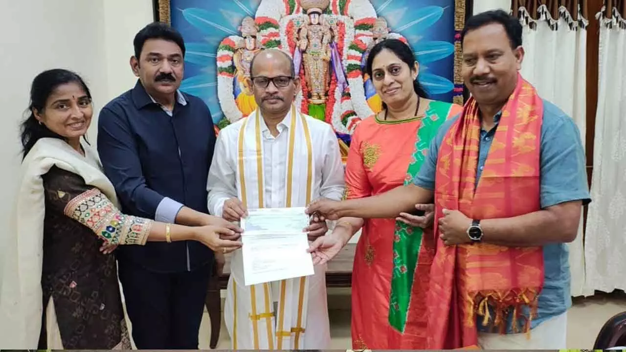 Rs 1 cr donated to SV Annaprasadam Trust