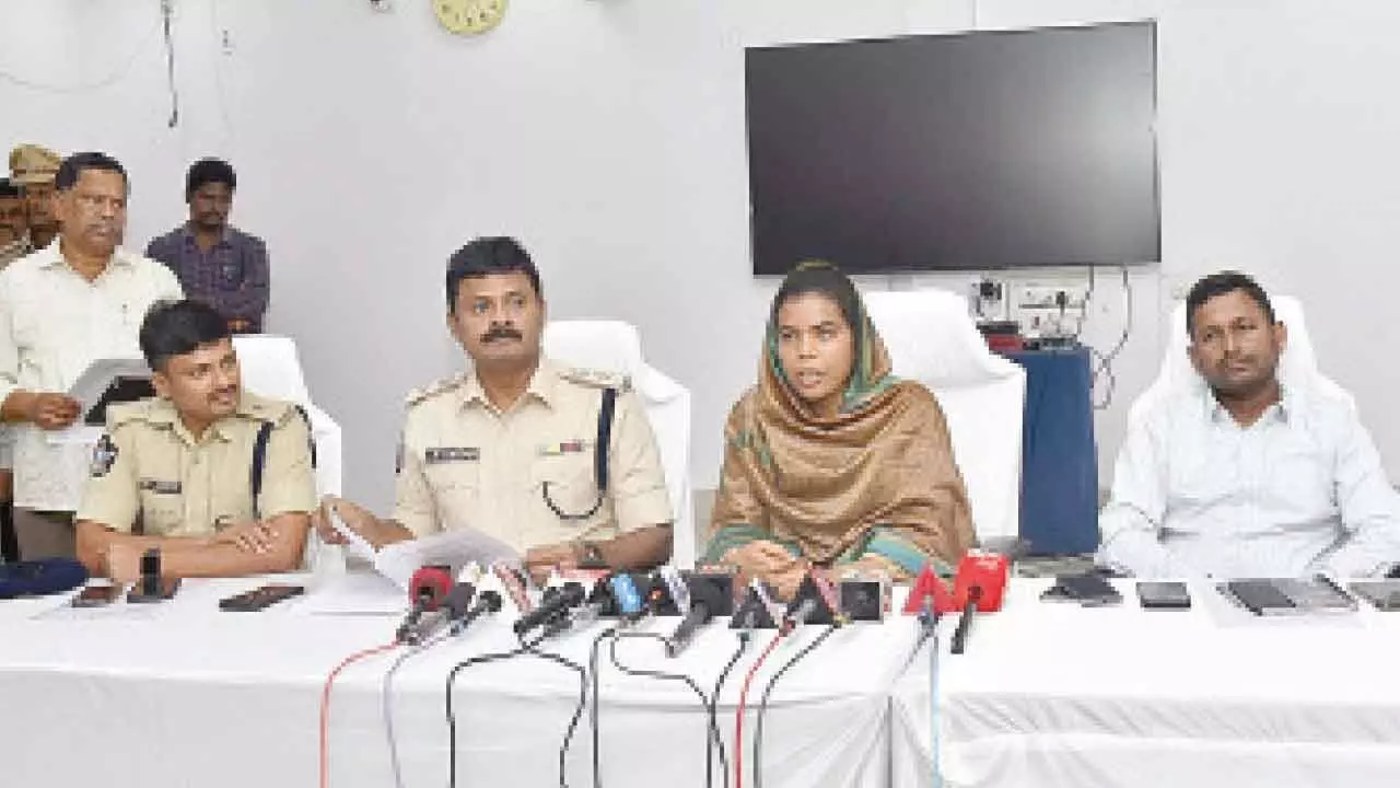 Collector A Thameem Ansariya explaining arrangements for free sand supply in the district at the Collectorate in Ongole on Thursday