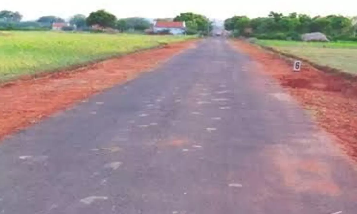 A rural road laid by MGNREGA workers