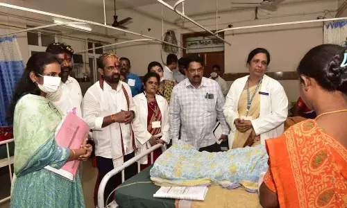 Minister Satya Kumar Yadav during a visit to the Area Hospital in Parvathipuram on Friday