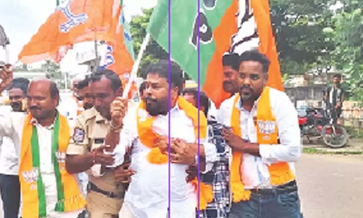 Tension prevails as BJP leaders arrested during protest