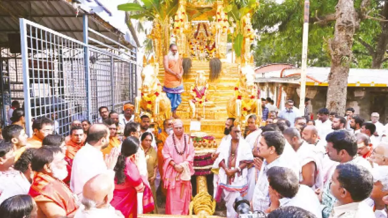 Swarna Rathotsavam held in Srisailam