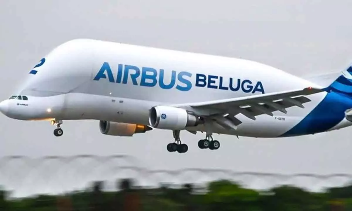 Rare Airbus Beluga Lands at Hyderabads Shamshabad Airport