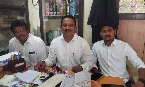 JSP leader B Gurappa Naidu speaking at a press meet in Kadapa on Thrusday