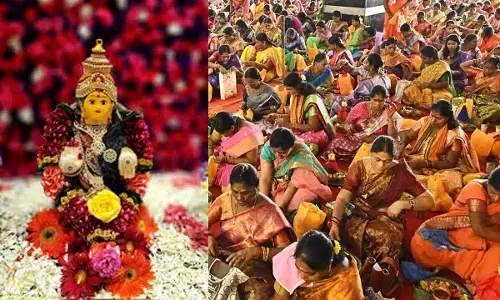 Mass Varalakshmi Vratam Celebrations held at Padagaya Kshetra in Pitapuram