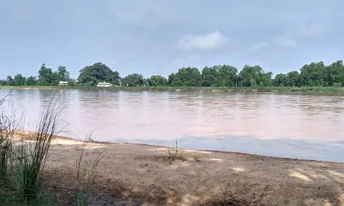 Nagavali river at Allena village in Burja mandal