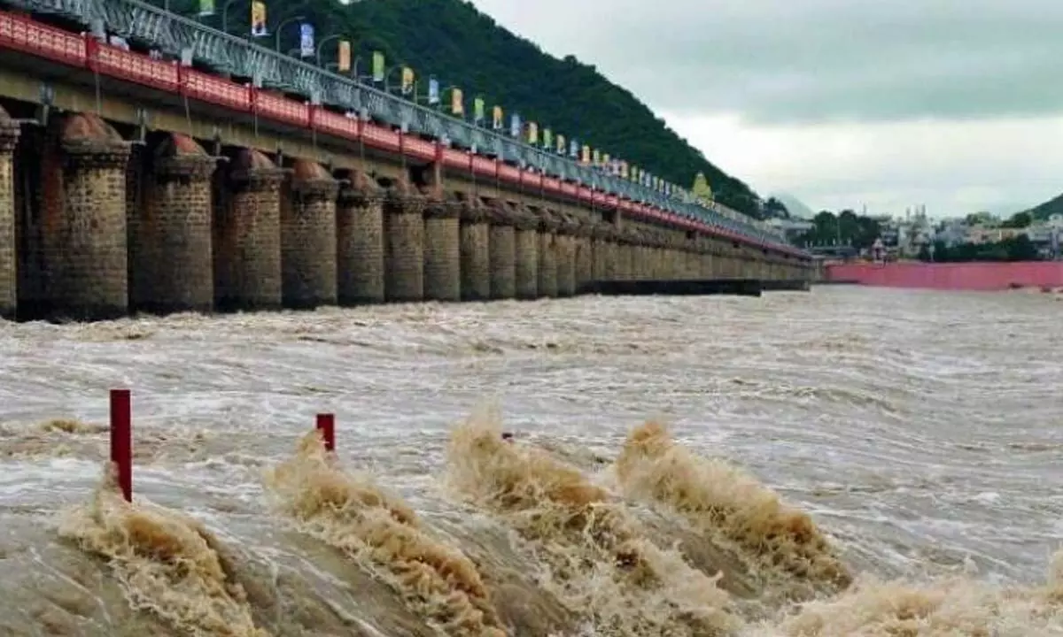 Boats Washed Away in Krishna River Floods Collide with Prakasam Barrage Gates