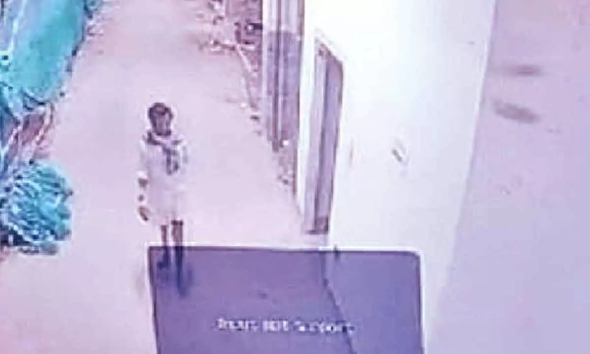 CCTV visual showing patient Sitaramappa walking at the cellar of SVIMS in Tirupati