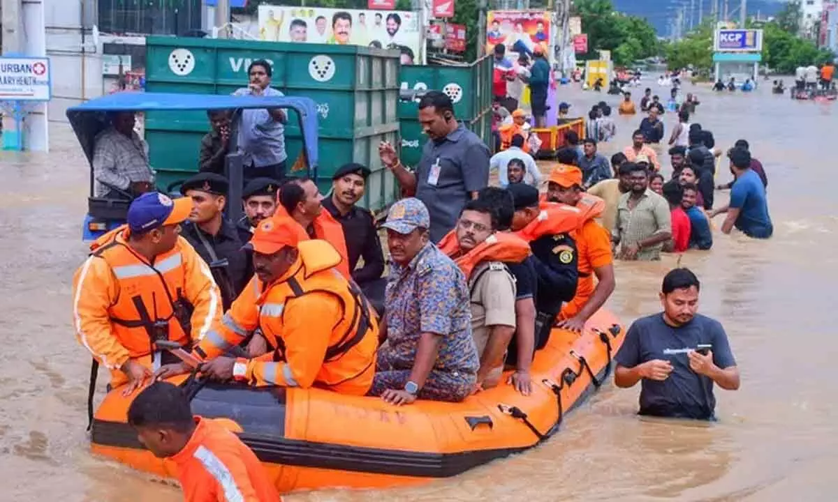 Severe Flooding Engulfs Vijayawada: Highway Submerged and Boat Travel Required