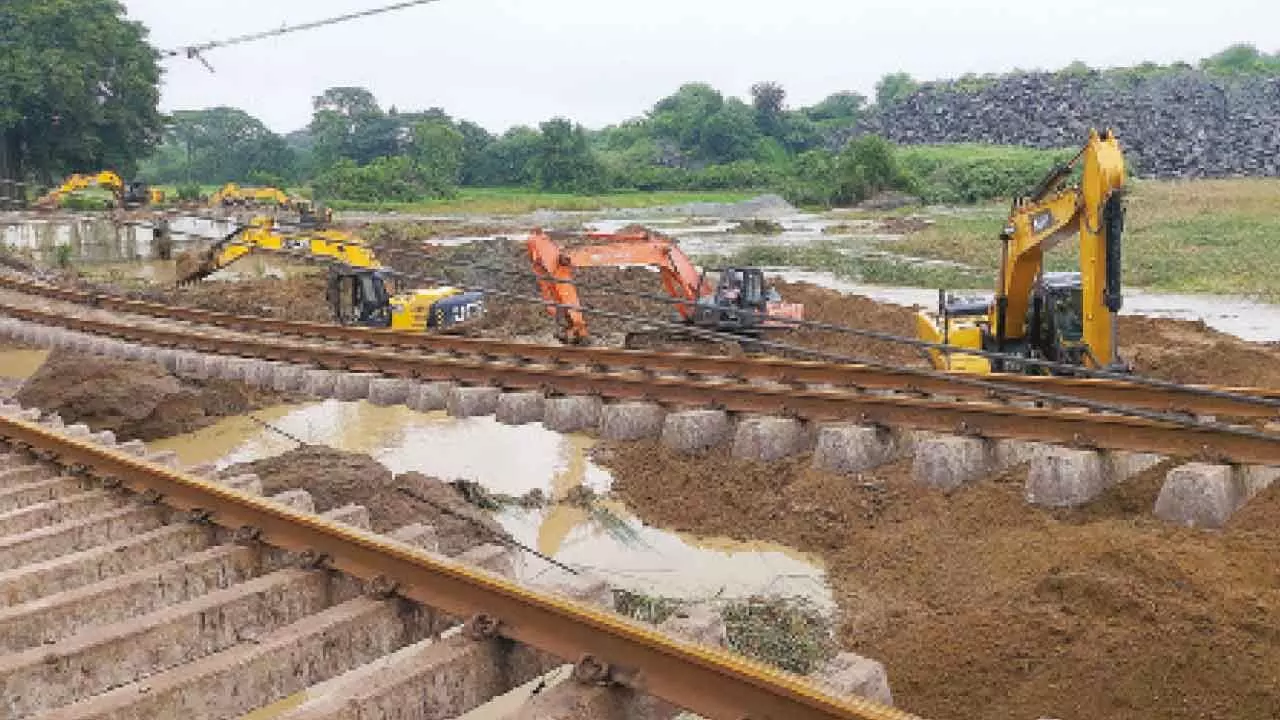 Railway tracks damaged, several trains cancelled