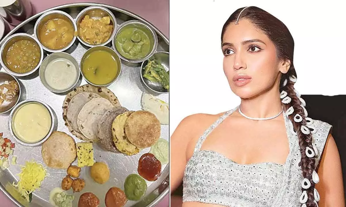 Bhumi Pednekar relishes Indian thali; take a look