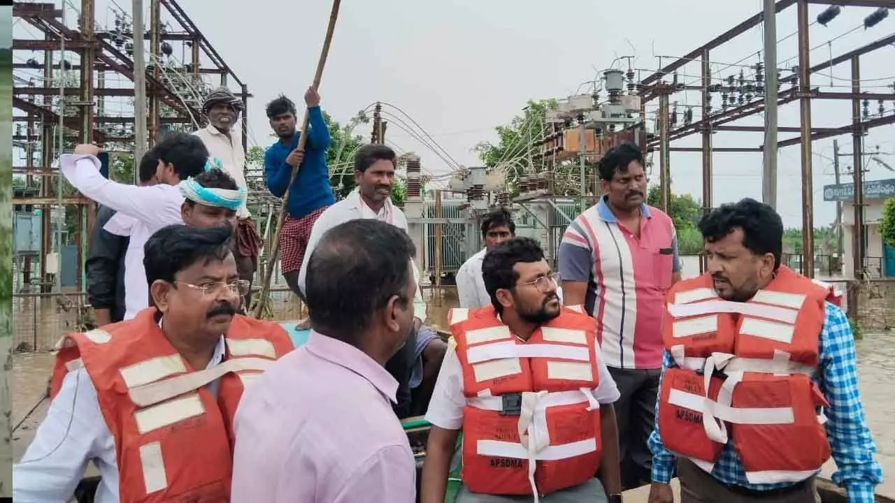 APEPDCL staff reaches out to flooded areas