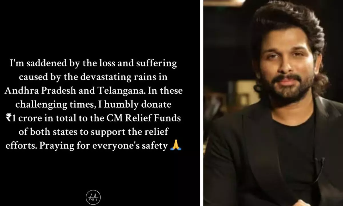 Allu Arjun Donates Rs 1 Crore to Support Flood Relief Efforts in Telugu States