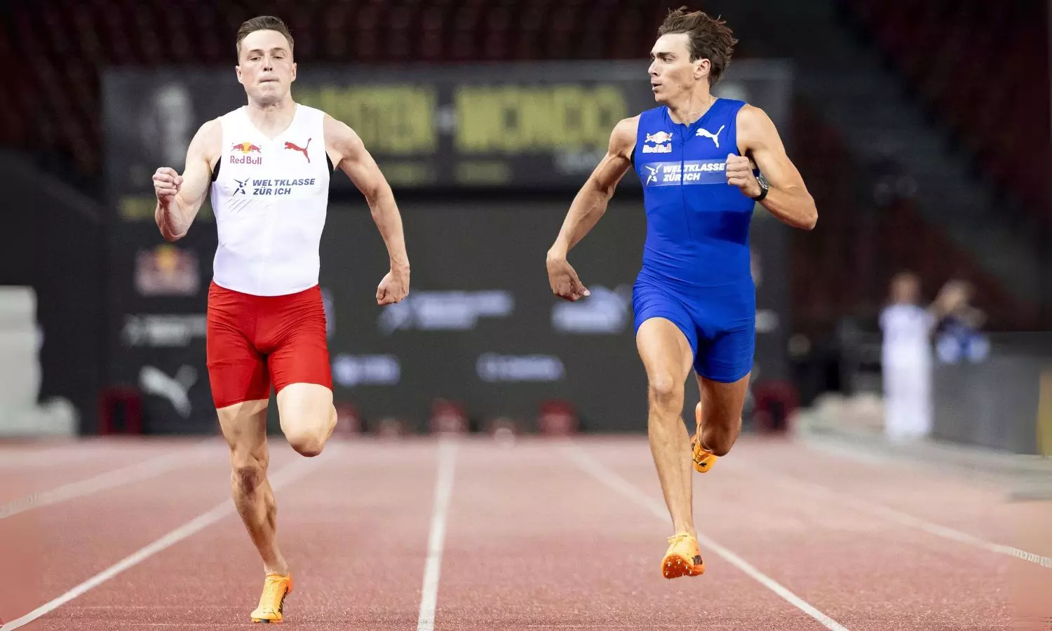 Armand Duplantis beats Karsten Warholm in friendly 100m sprint