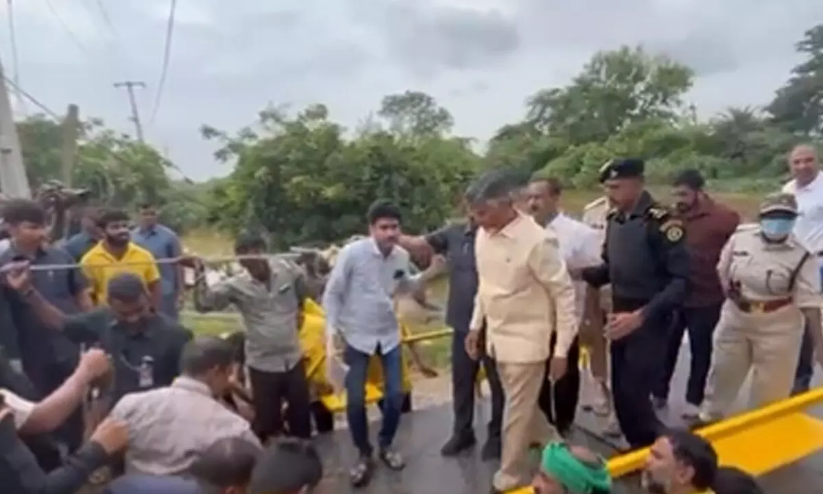 CM Chandrababu Inspects Flood-Affected Areas in Enikepadu