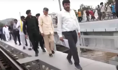AP CM Chandrababu Escapes Train Accident During Flood Relief Tour in Madhura Nagar
