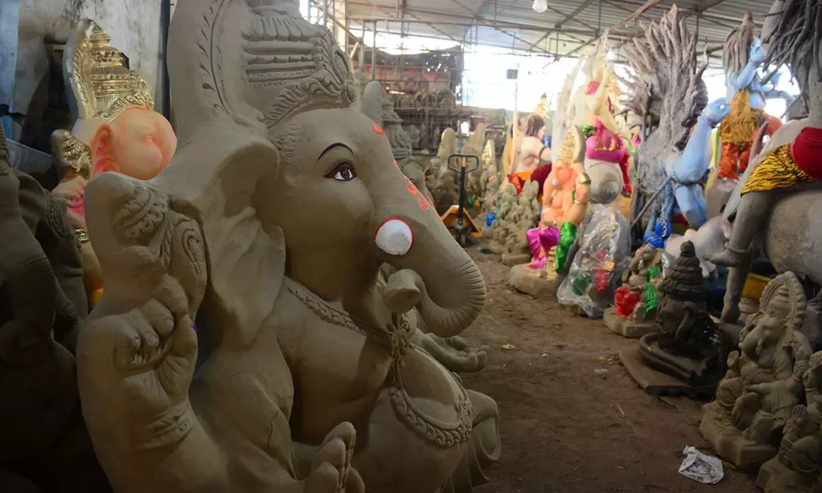 Hyderabad: City sees uptick in demand for small clay Ganesh idols