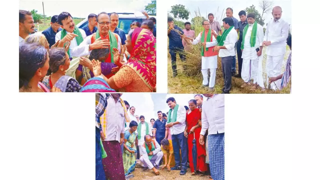 Union Minister Chouhan surveys flood-hit Khammam