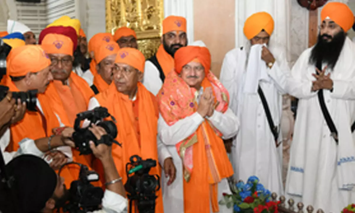 JP Nadda visits Takth Harimandir Sahib Gurudwara in Patna