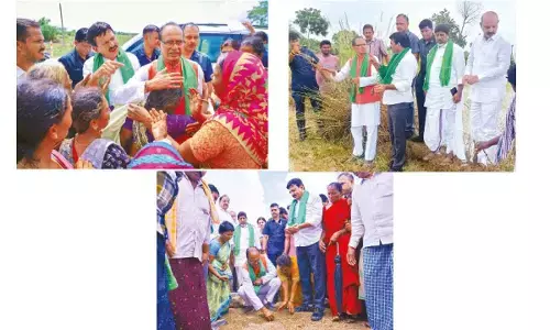Union Minister Chouhan surveys flood-hit Khammam