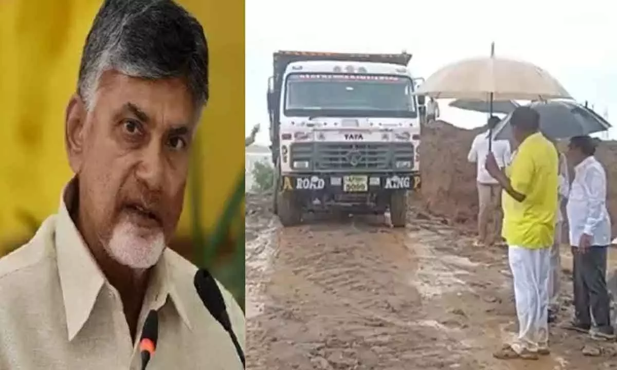 Chandrababu lauds Minister Nimmala for Efforts in Budameru works,  alerts amid rains