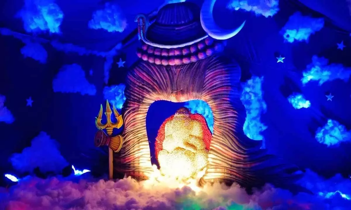 The Golden Jhatajhuta Ganesh installed at Ranguthota in Ongole