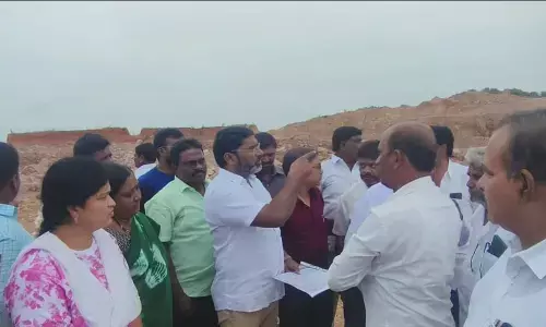 Former MLA Sampath Kumar Inspects Site for New Integrated High School Construction in Vaddepalli.