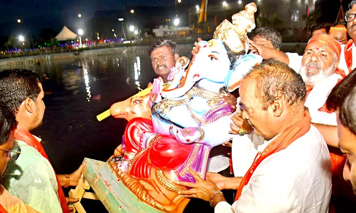 More than 350 Ganesh idols immersed on 3rd day in Tirupati