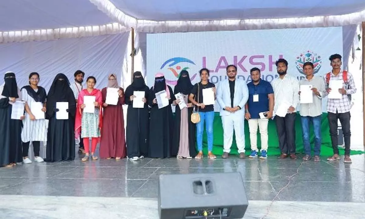 A  mega job fair organised by Laksh Foundation in Karimnagar on Tuesday