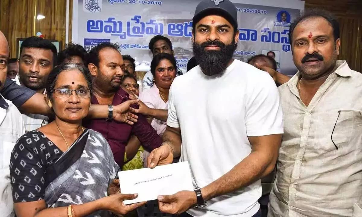 Sai Durgha Tej Visits Amma Orphanage, Donates Significant Amount for Relief Efforts