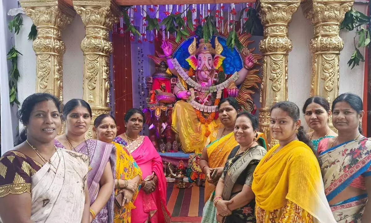 Grandly Ganesh Pujas in Nagar kurnool District Headquarters