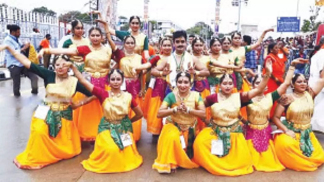 File picture of artistes presenting a cultural programme during Srivari Brahmotsavam at Tirumala