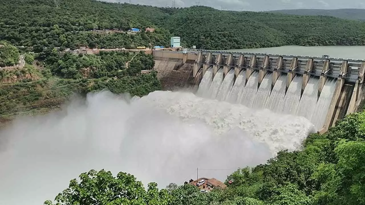 96,081 cusecs of water released from Srisailam to Nagarjuna Sagar