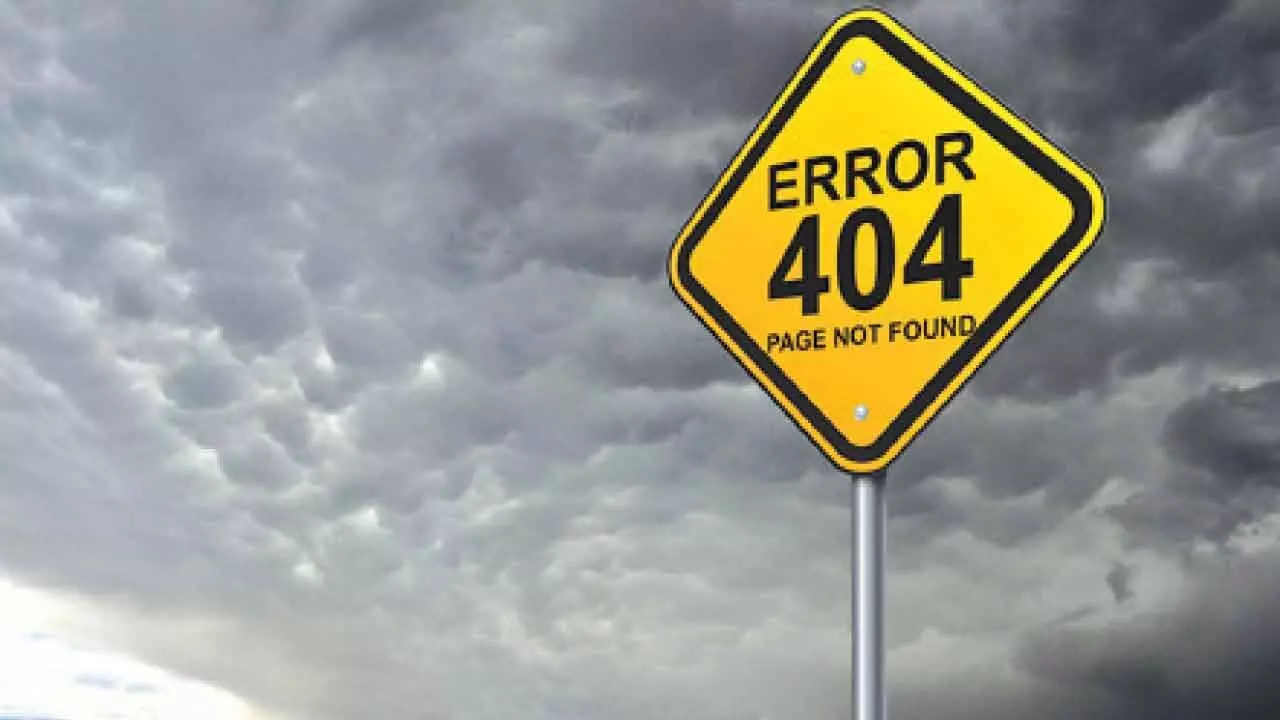 The ‘Error 404’ message displayed on free sand booking website of Andhra Pradesh