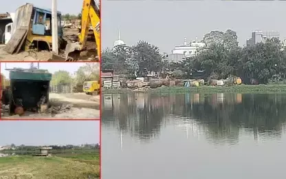 Illegal Structures Razed At Mir Alam Lake