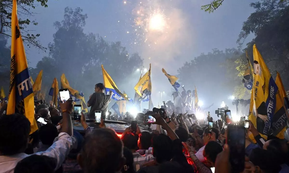 CM Arvind Kejriwal released from Tihar jail, AAP Party workers celebrated at the party office