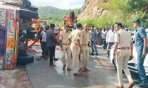 3 die, two hurt as container hits car at Bhakrapeta