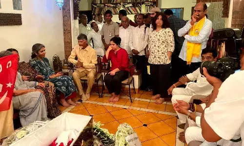 TDP Chief Chandrababu Naidu Pays Tribute to Sitaram Yechury