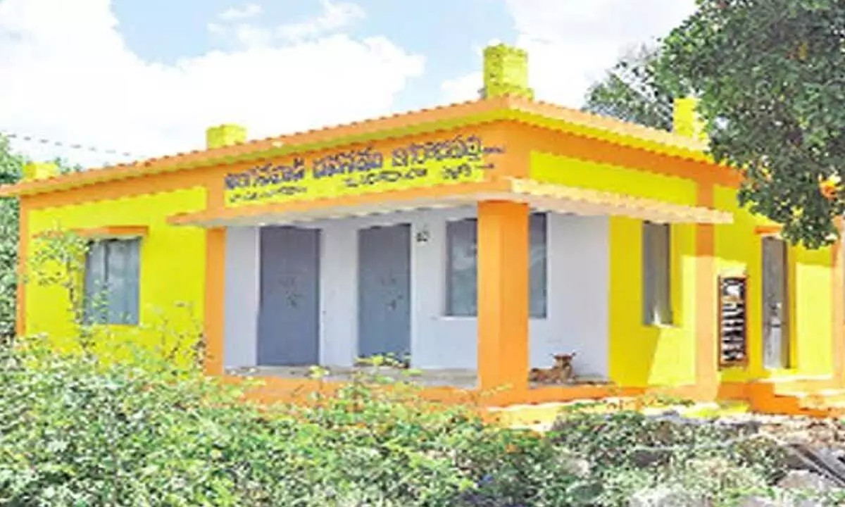 An Anganwadi building constructed by NREGS workers in Kambadur