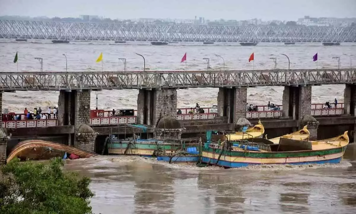 Efforts Continue to Remove Boats Blocked at Prakasam Barrage