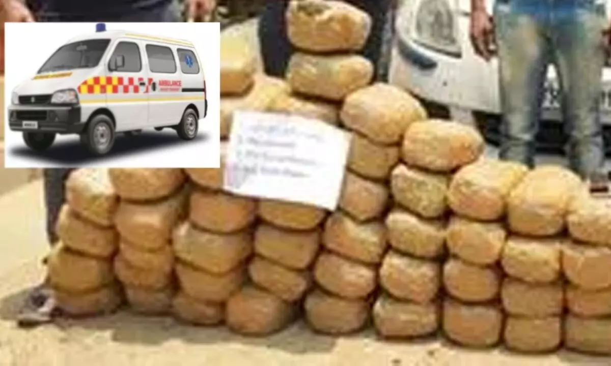 Massive Ganja Haul in Kothagudem: Smugglers Use Ambulance to Evade Police