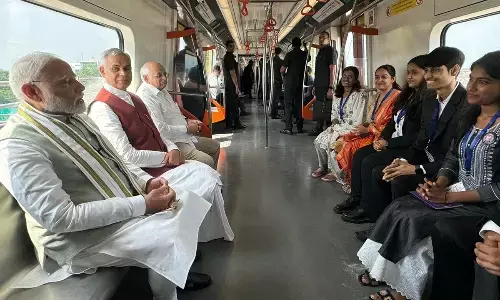PM Modi travels in Ahmedabad Metro after inaugurating 2nd phase