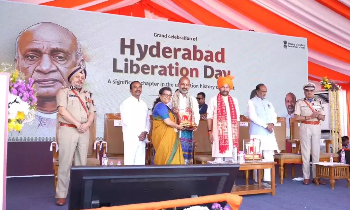 Telangana Liberation Day celebrations at Secundrabad Parade Grounds on Tuesday