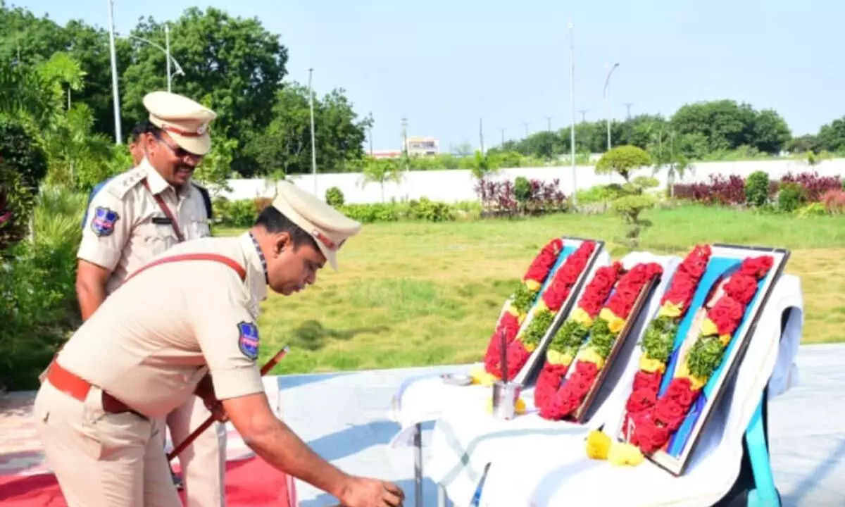 Flag Hoisting Ceremony by District SP Sri T. Srinivas Rao, IPS, on Telangana People’s Governance Day