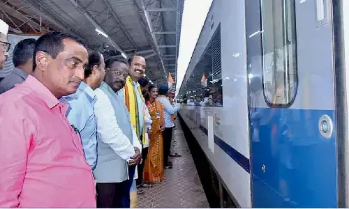 Grand welcome for new Vande Bharat at Vizianagaram