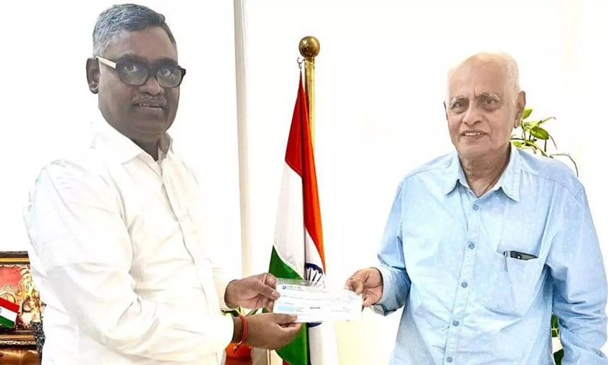 Retired Tahsildar Donates Entire Pension to Telangana CMs Relief Fund