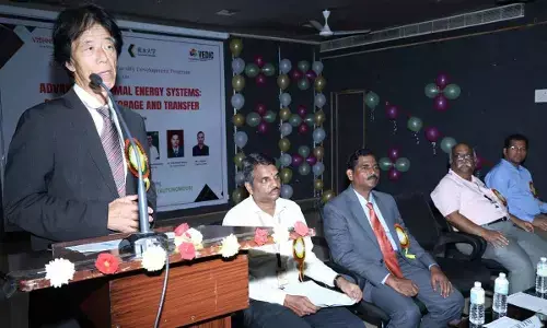 Prof Shuichi Torri of Kumamoto University from Japan addressing the faculty development programme at Vishnu Institute of Technology in Bhimavaram on Tuesday